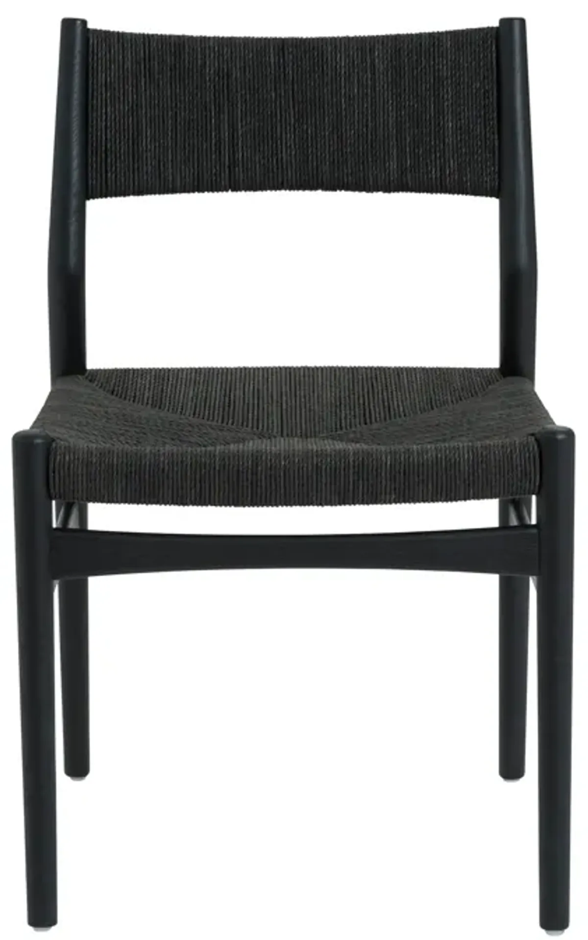 Erie Black Woven Paper Cord and Wood Dining Chairs - Set of 2