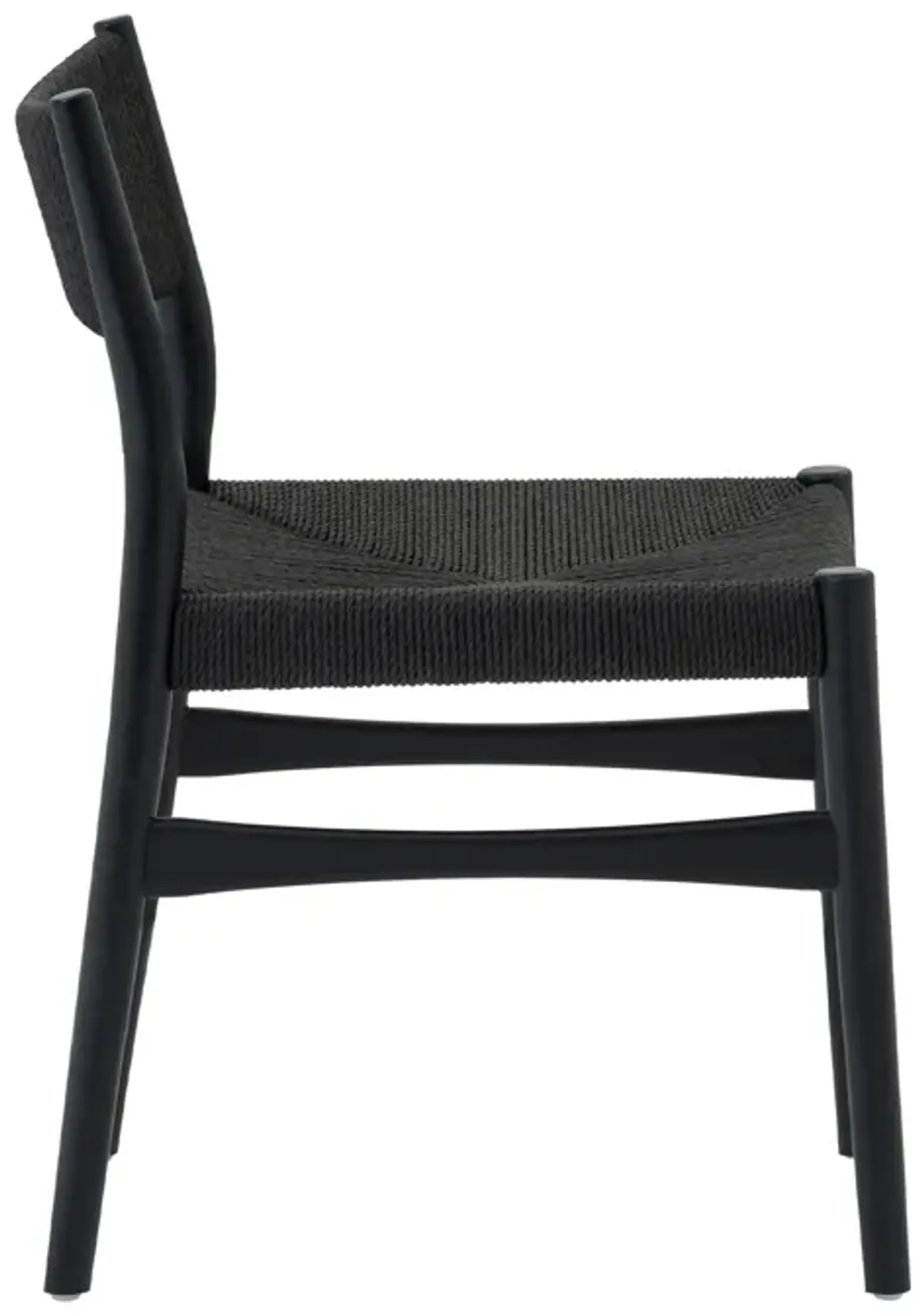 Erie Black Woven Paper Cord and Wood Dining Chairs - Set of 2