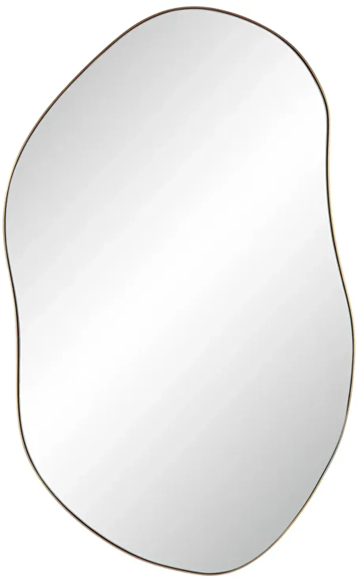 Noria 45" Tall Irregular Rectangular Oval Mirror, Burnished Brass