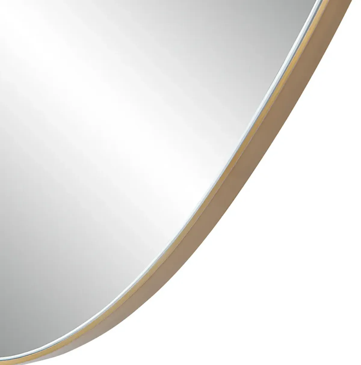 Noria 45" Tall Irregular Rectangular Oval Mirror, Burnished Brass