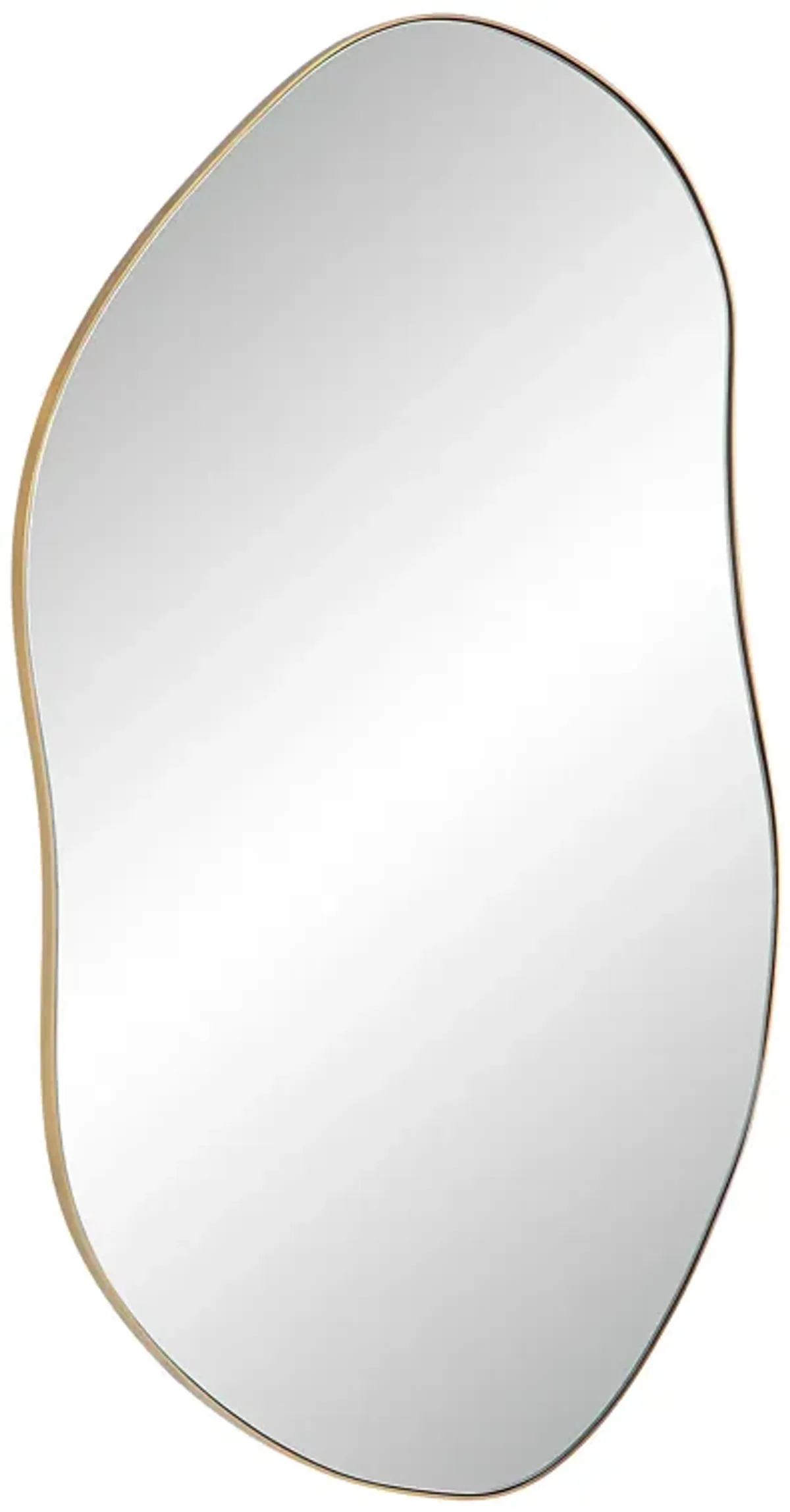 Noria 45" Tall Irregular Rectangular Oval Mirror, Burnished Brass