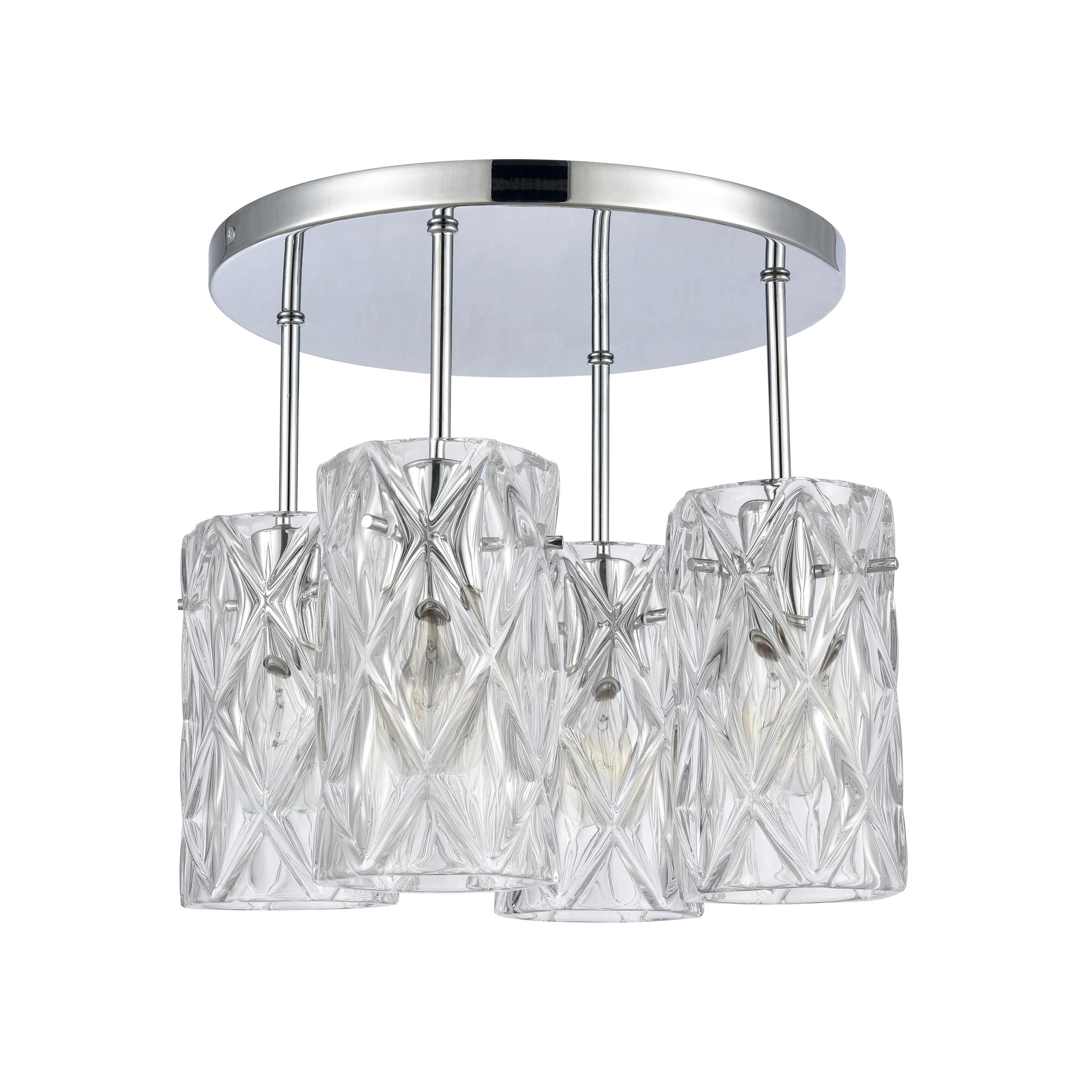 Forma de Crystal 13.75" Wide 4-Light Semi Flush Mount - Polished Chrome