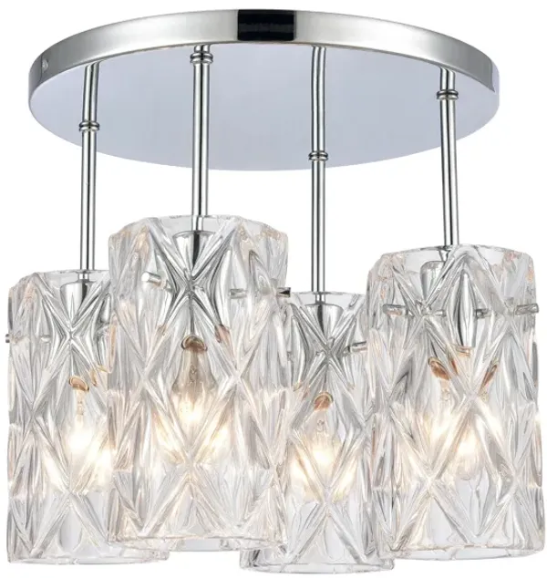 Forma de Crystal 13.75" Wide 4-Light Semi Flush Mount - Polished Chrome
