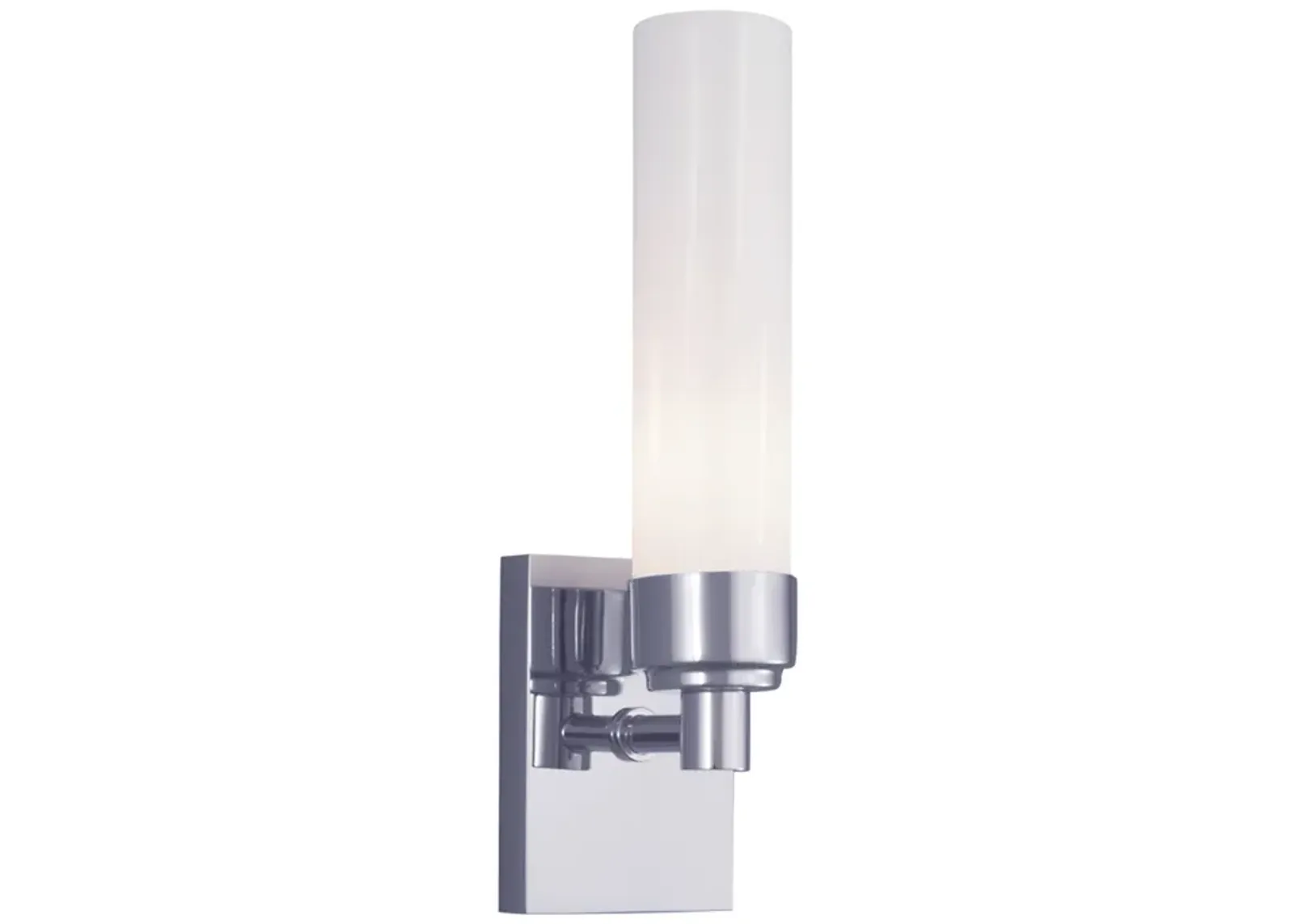 Alex 1-Light Sconce - Chrome with Shiny Opal Glass