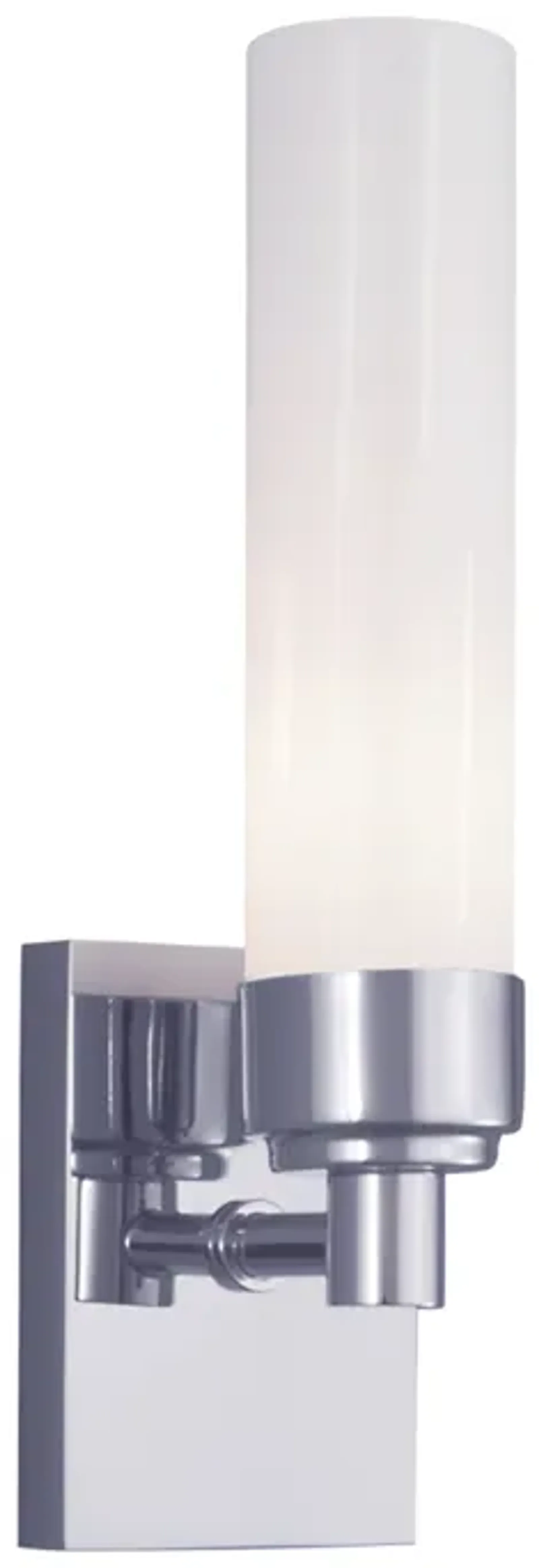 Alex 1-Light Sconce - Chrome with Shiny Opal Glass