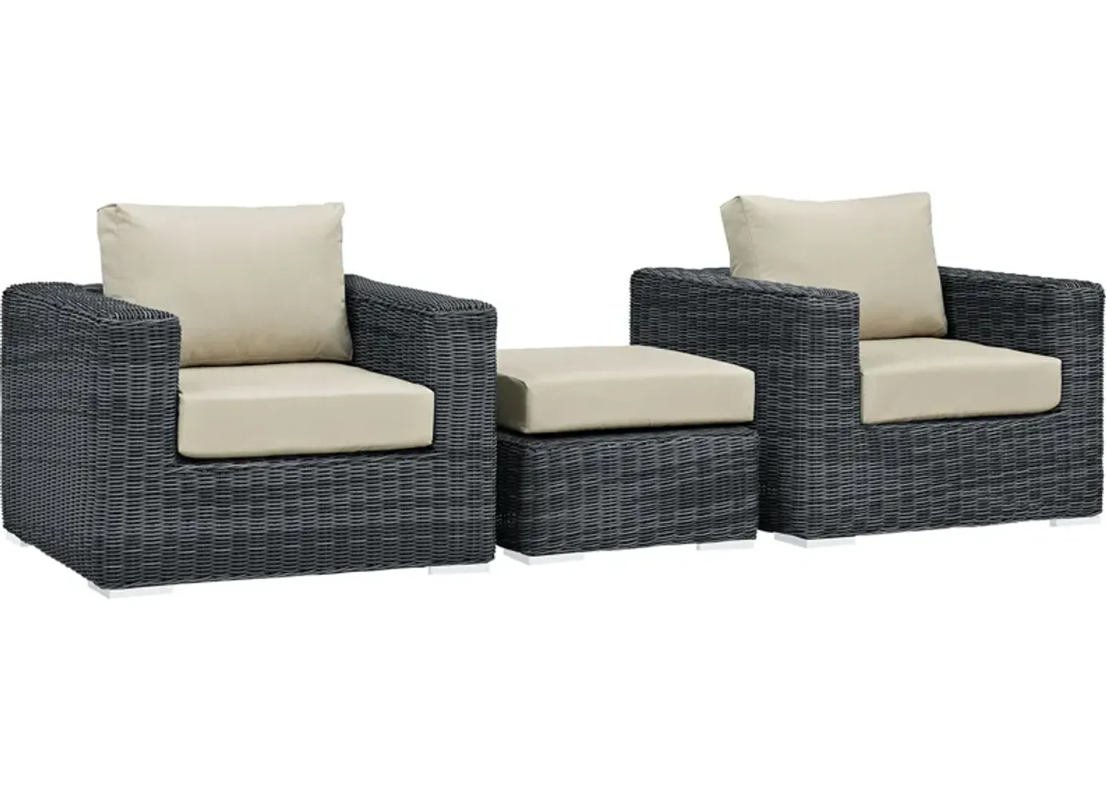 Summon 3 Piece Outdoor Patio Sunbrella® Sectional Set