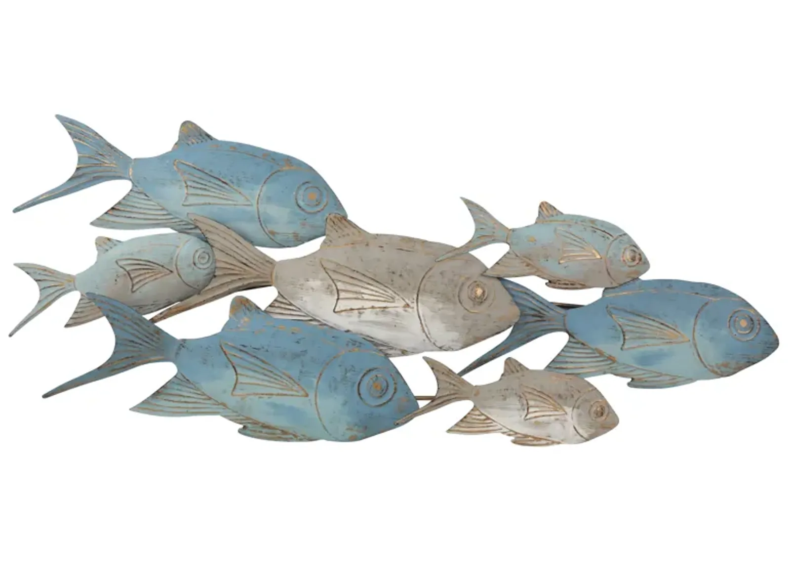 Metal 42" School Of Fish Wall Decor Wb