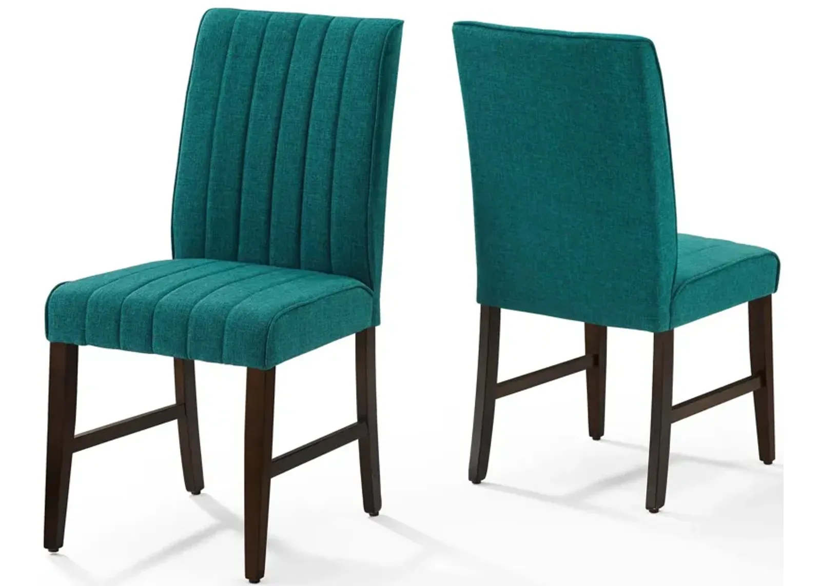 Motivate Channel Tufted Upholstered Fabric Dining Chair Set of 2