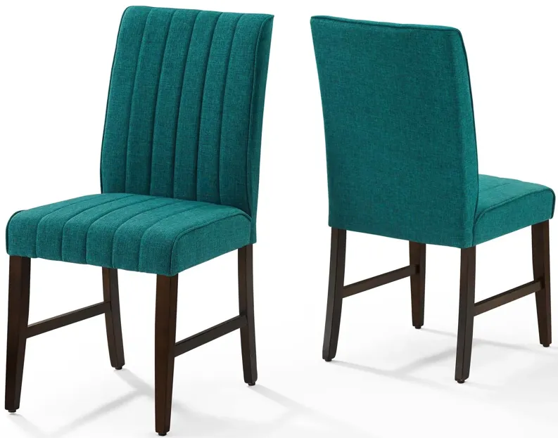 Motivate Channel Tufted Upholstered Fabric Dining Chair Set of 2