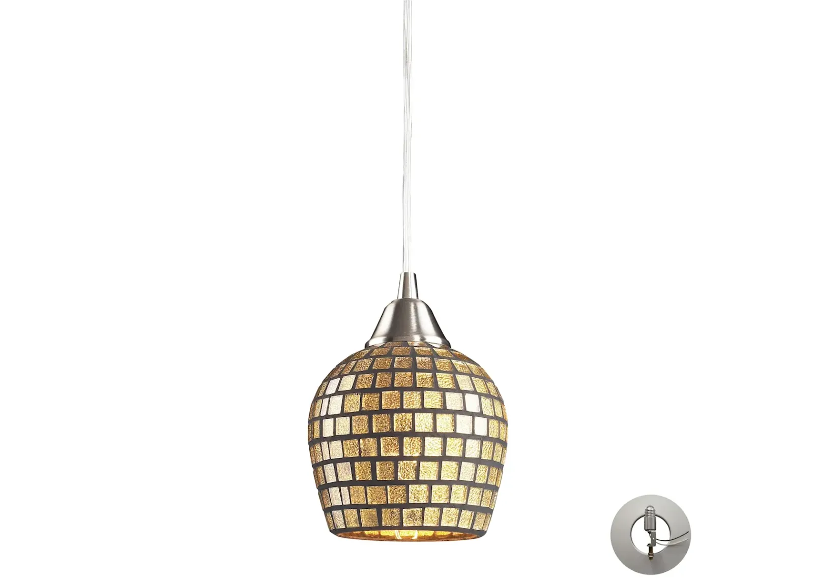 Fusion 5" Wide 1-Light Mini Pendant - Satin Nickel