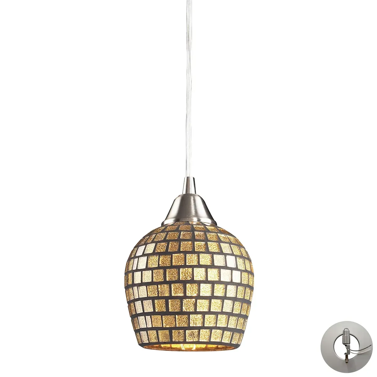 Fusion 5" Wide 1-Light Mini Pendant - Satin Nickel