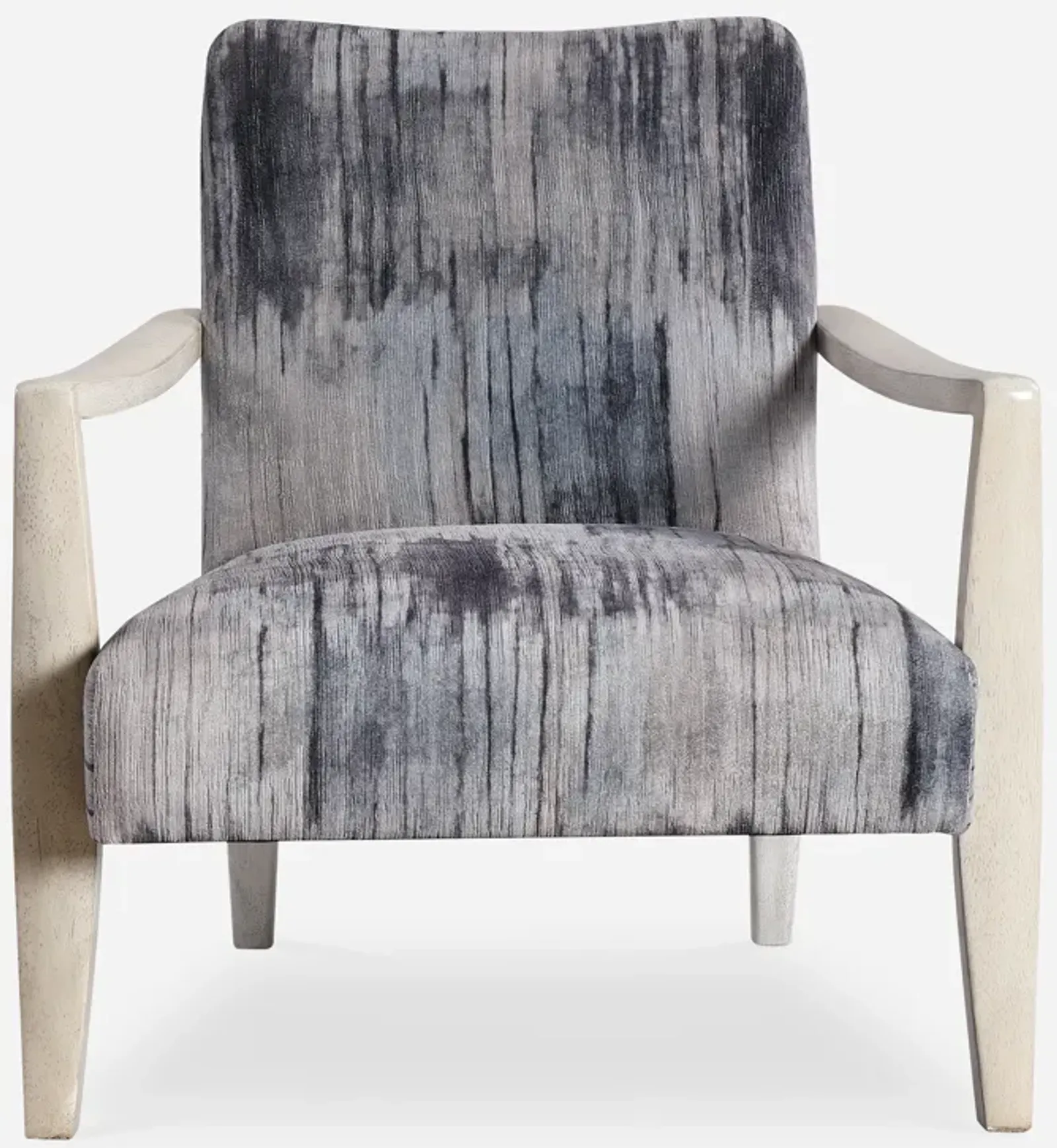 Watercolor Gray Chenille Accent Chair