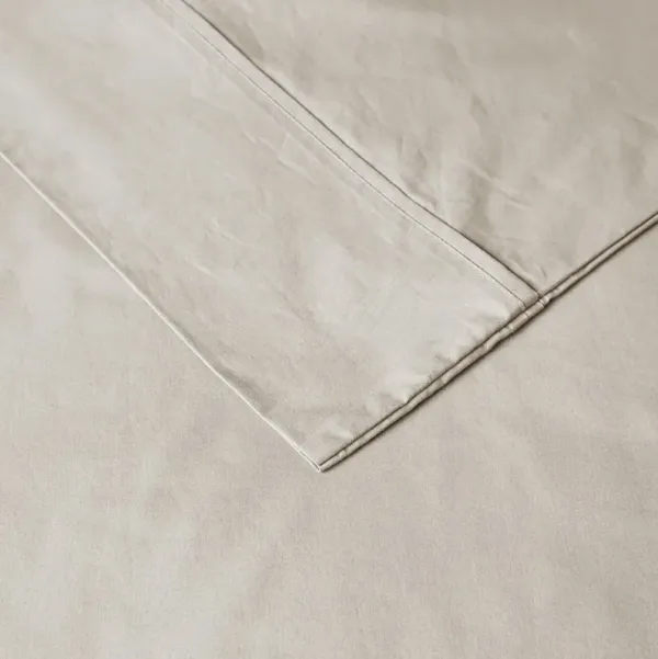 Madison Park Peached Percale Ivory 200 Thread Count Relaxed Cotton Percale Sheet Set
