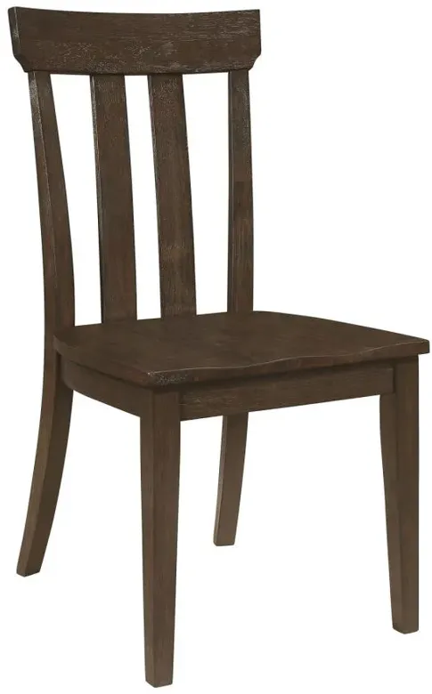 Reynolds Slat Back Dining Side Chair Brown Oak (Set of 2)