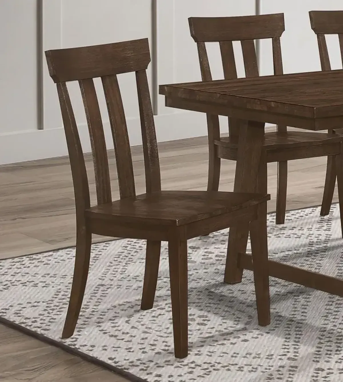 Reynolds Slat Back Dining Side Chair Brown Oak (Set of 2)