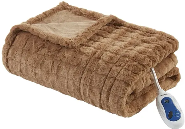 Oversized Faux Fur Heated Throw