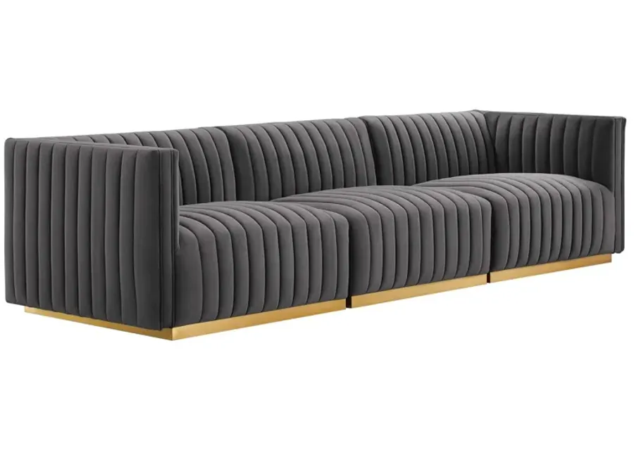 Conjure Channel Tufted Performance Velvet Sofa