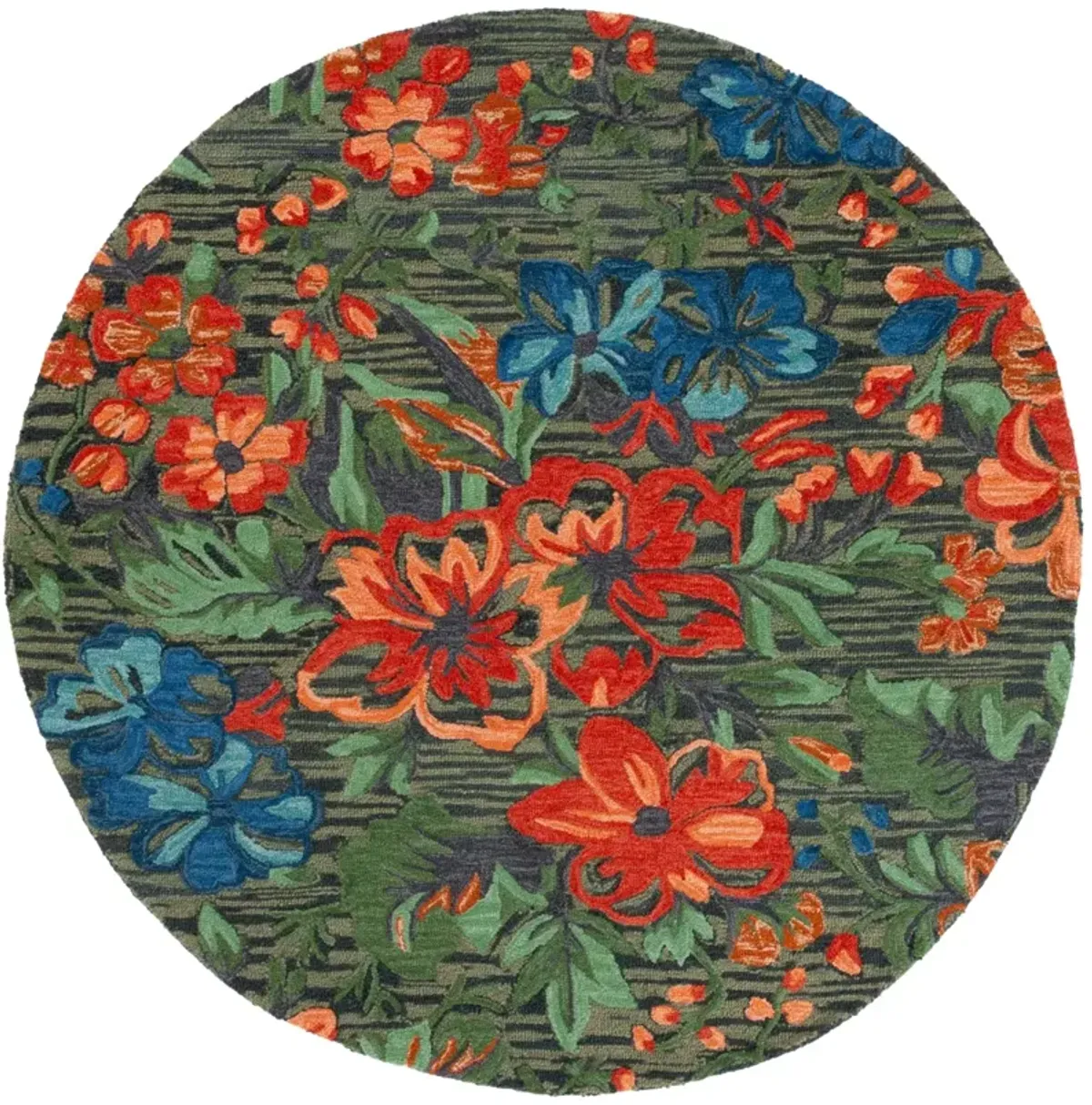 JARDIN 850 BLUE  6' x 6' Round Round Rug