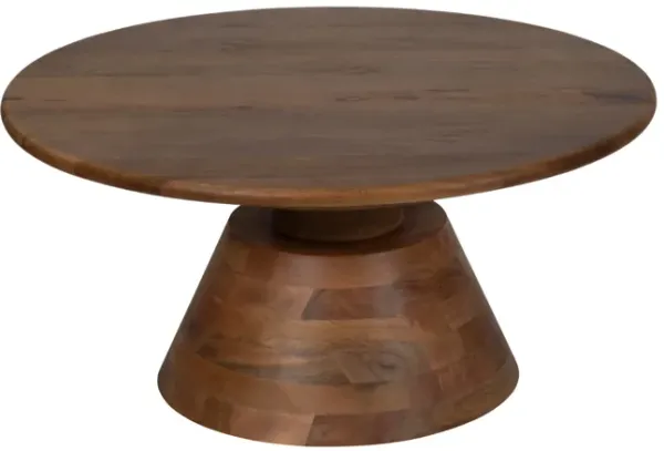 34" Tapered Wood Coffee Table, Natural