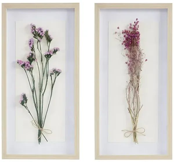 Madison Park Avant Garden Multi Dried Flower 2-piece Shadow Box Wall Decor Set