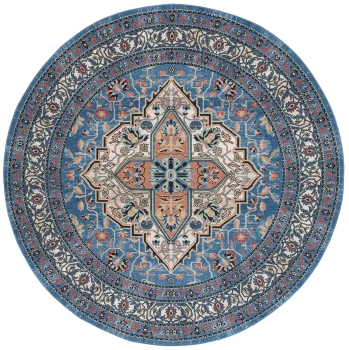 JOURNEY 105 BLUE  6'-7' x 6'-7' Round Round Rug