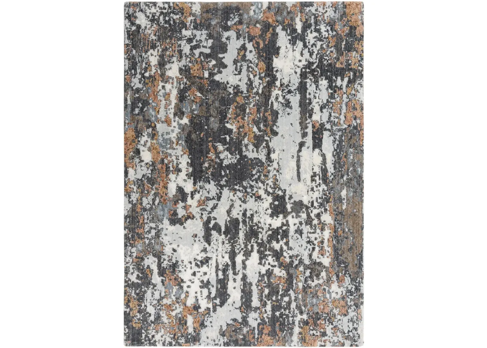 Logan Gray/Multi Abstract Recycled Polyester 5'2" x 7'9" Rectangle Rug