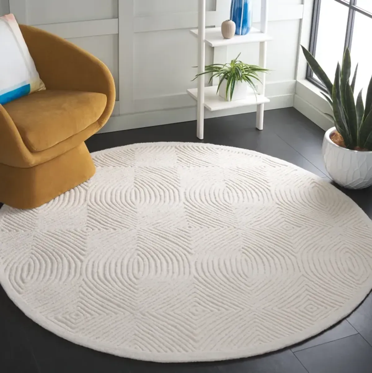 TEXTURAL 104 IVORY 6' x 6' Round Round Rug