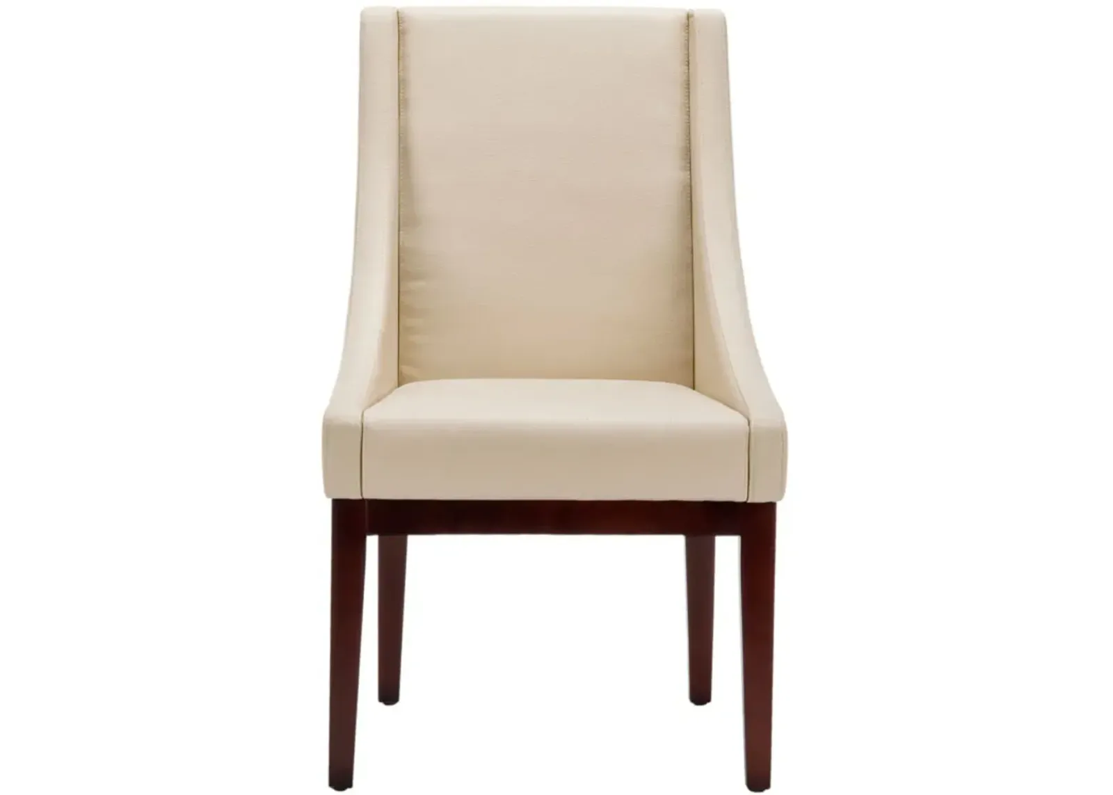 CR�ME LEATHER SLOPING ARMCHAIR