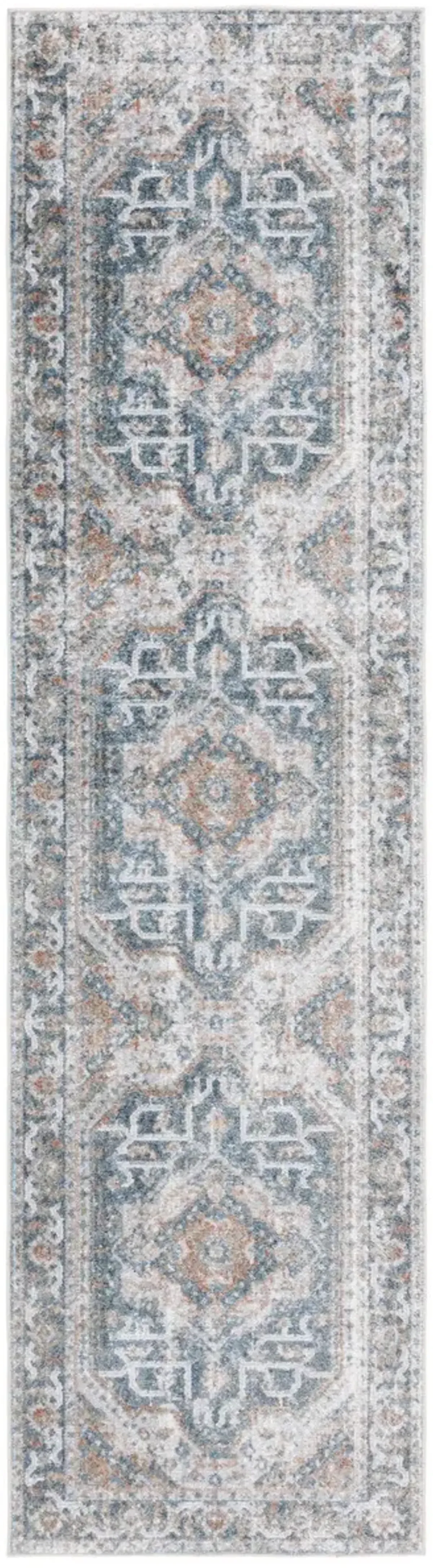 BALTIMORE 854 Blue 2'-2' X 8' Runner Rug