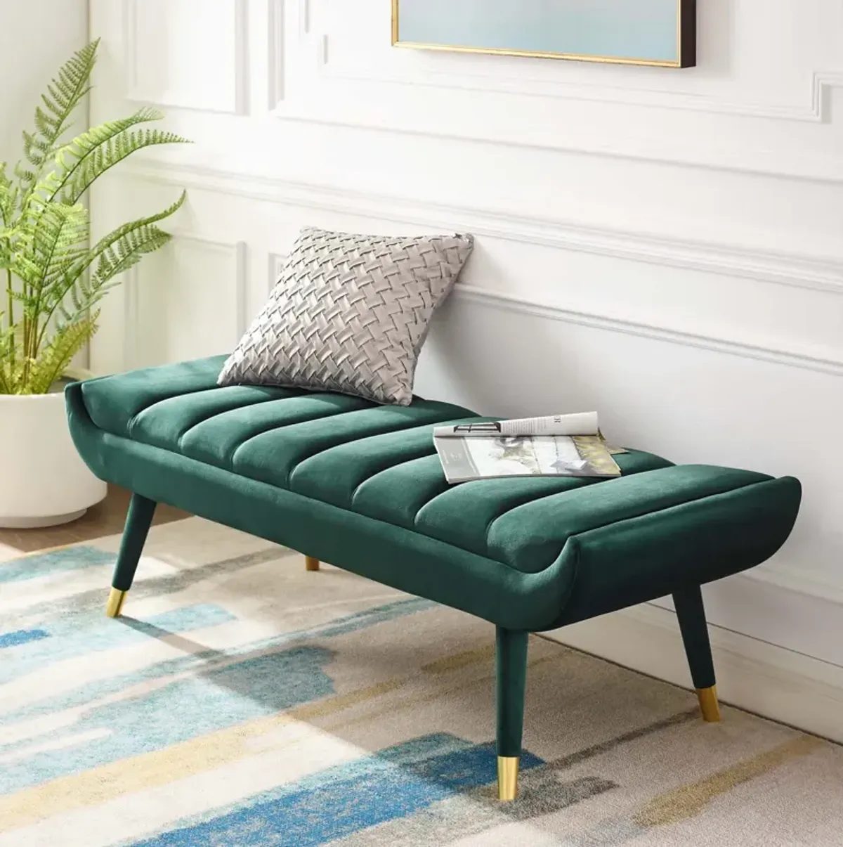 Guess Channel Tufted Accent Bench