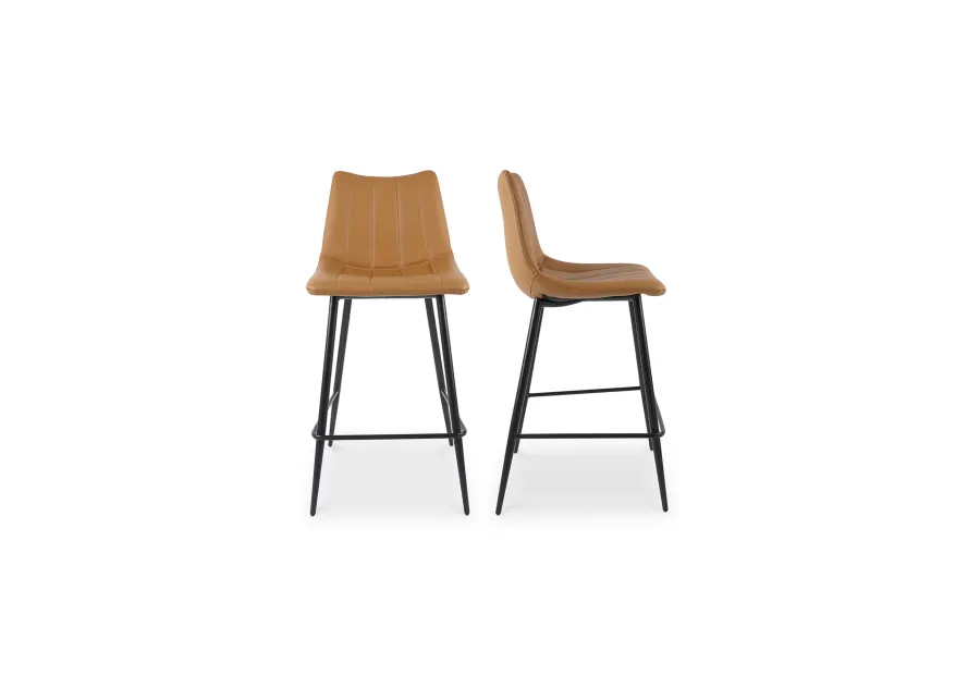 ALIBI COUNTER STOOL TAN-SET OF TWO