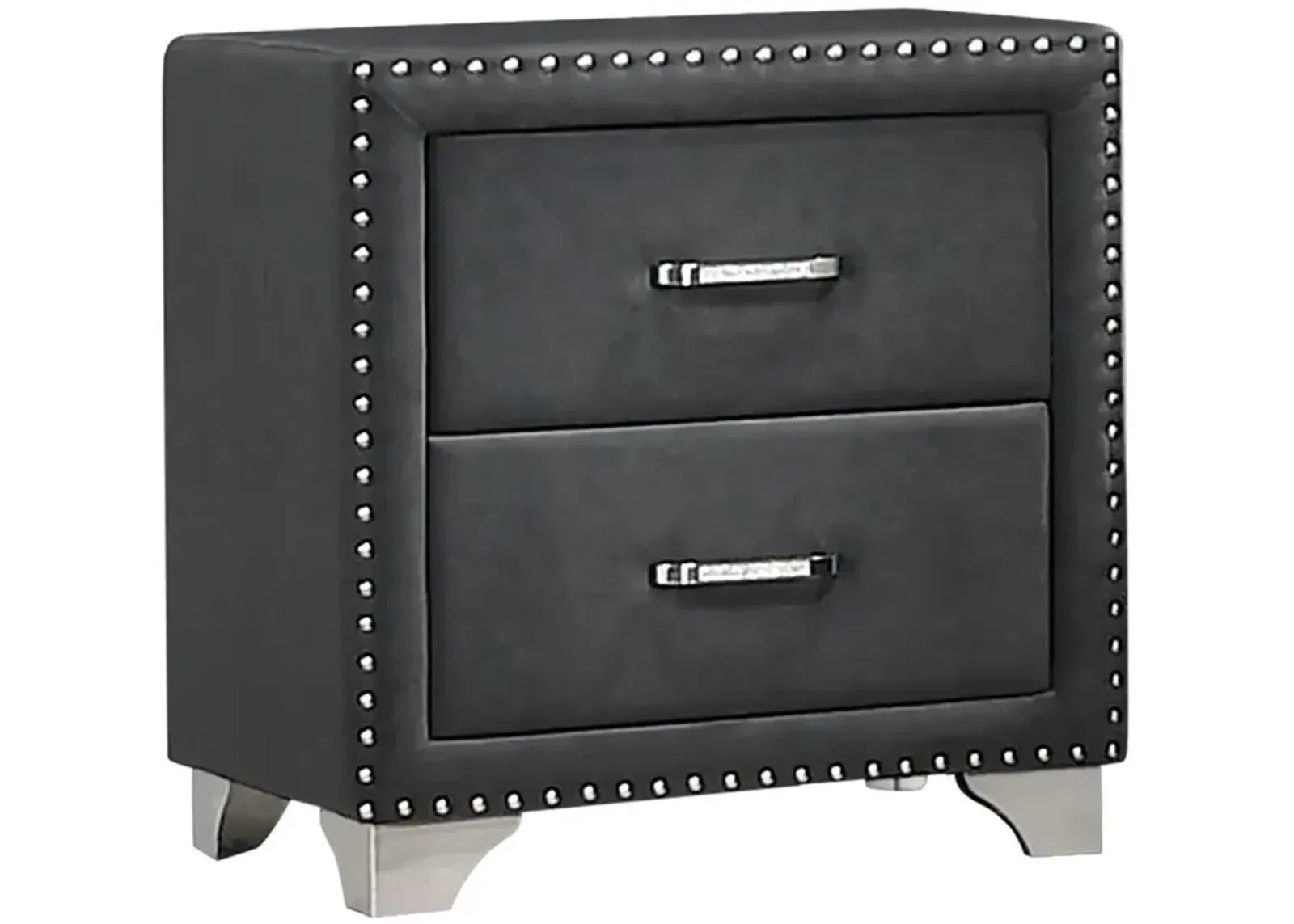 Melody 2-drawer Upholstered Nightstand Grey