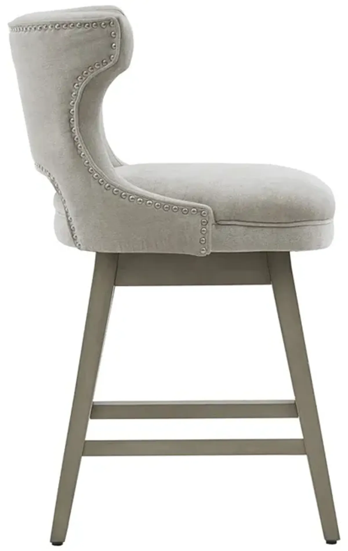 Madison Park Emmett Light Grey 25.75" Swivel Counter Stool