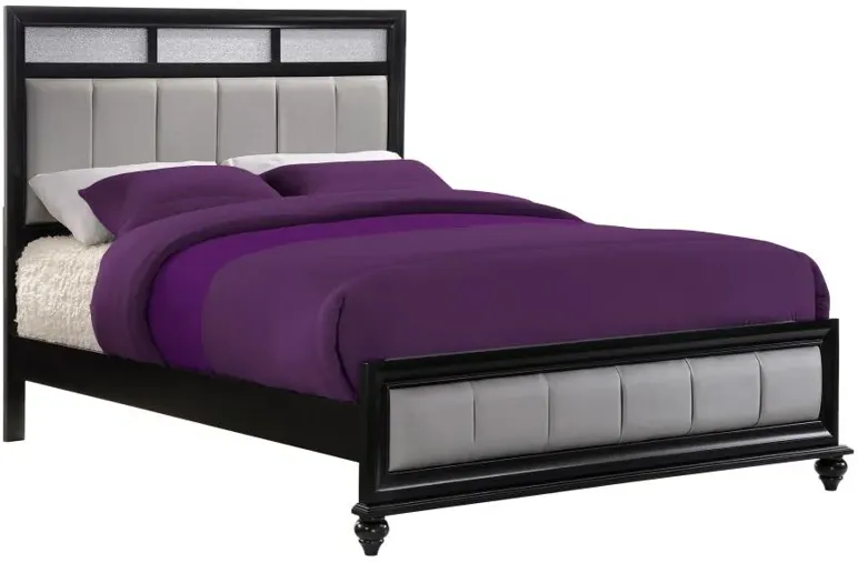 Barzini Bedroom Set with Upholstered Headboard Black