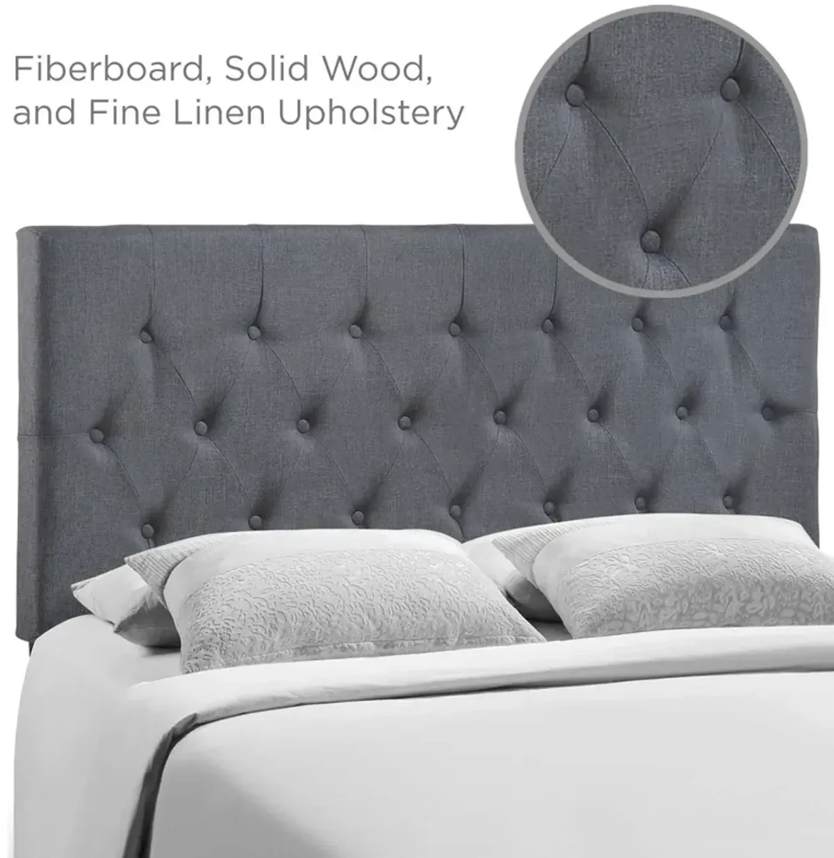 Clique Queen Upholstered Fabric Headboard