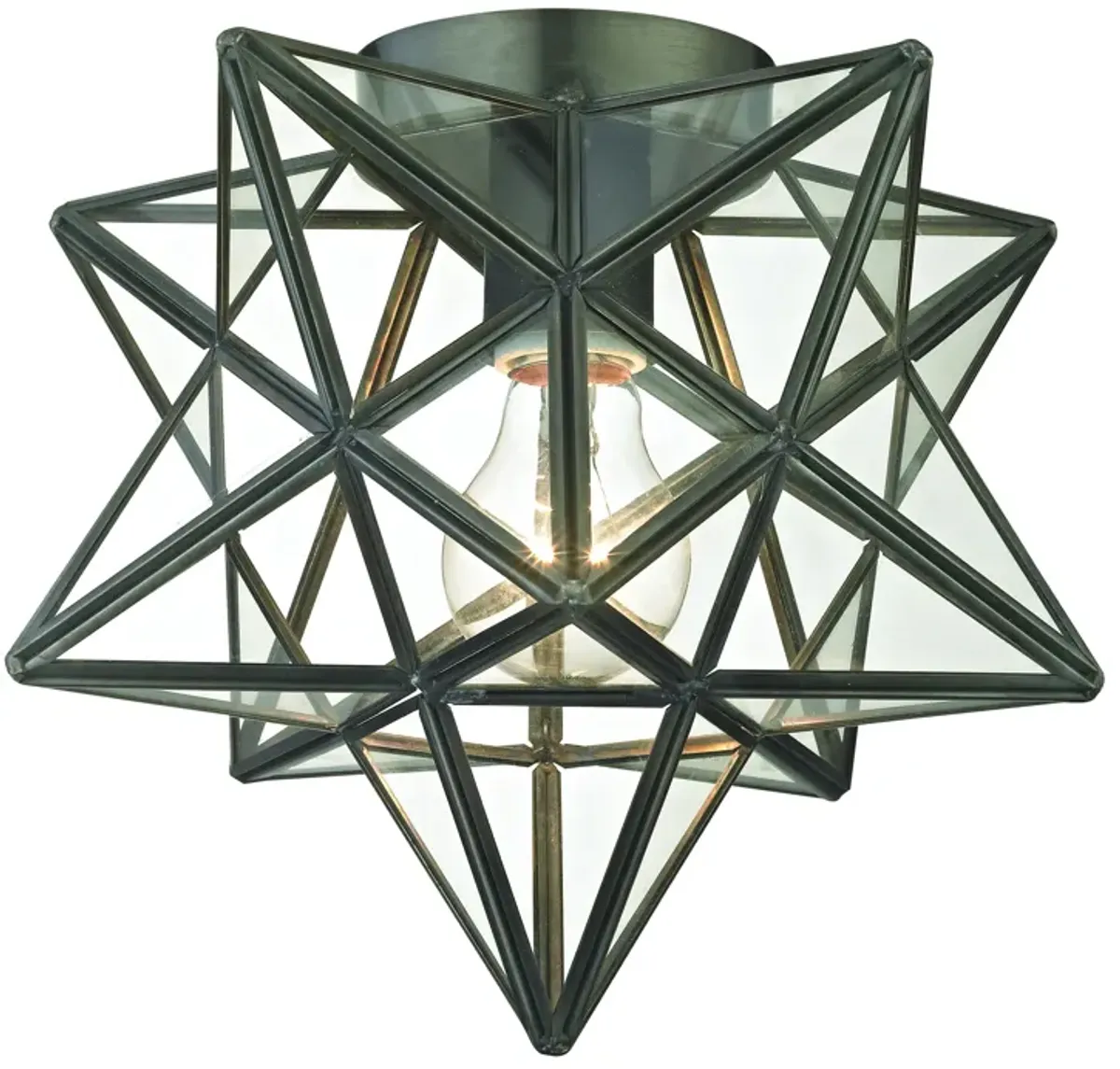 Moravian Star 11" Wide 1-Light Flush Mount - Oil Rubbed Bronze