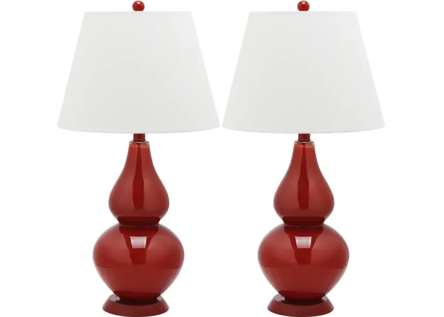 Cybil 26-Inch H Double Gourd Lamp - Set of 2