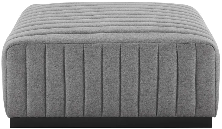 Conjure Channel Tufted Upholstered Fabric Ottoman