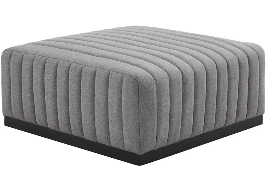 Conjure Channel Tufted Upholstered Fabric Ottoman