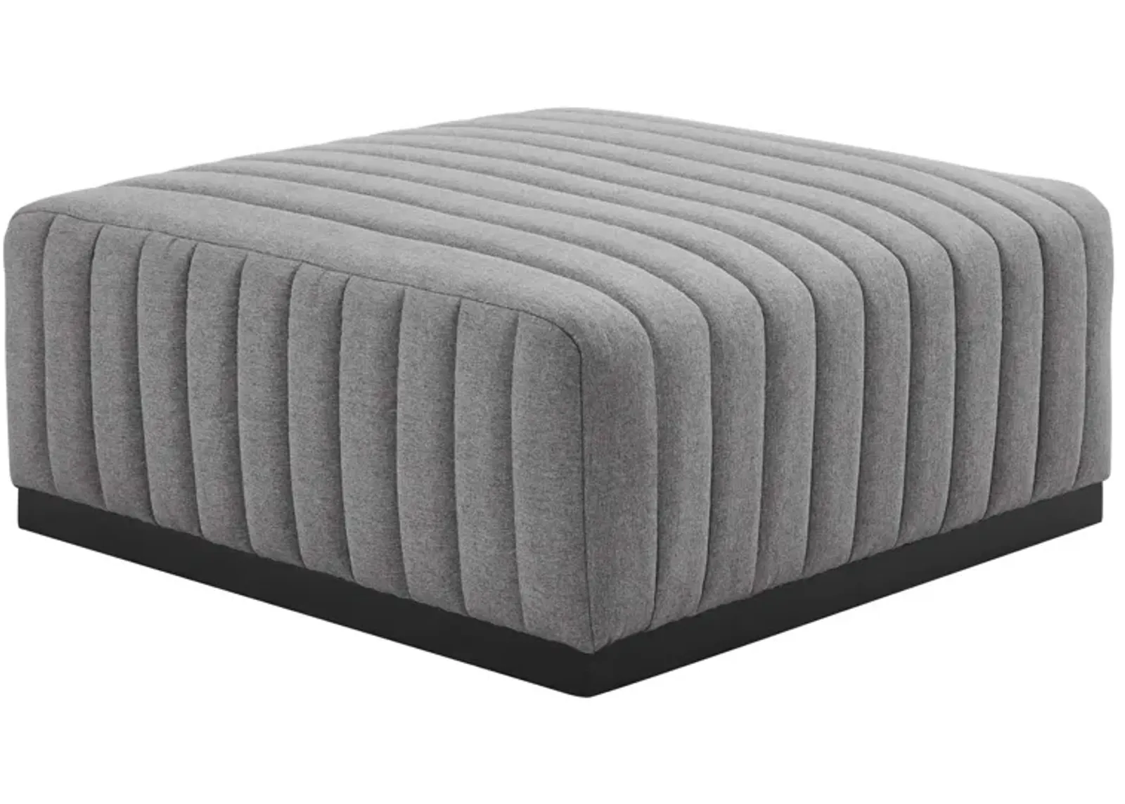 Conjure Channel Tufted Upholstered Fabric Ottoman