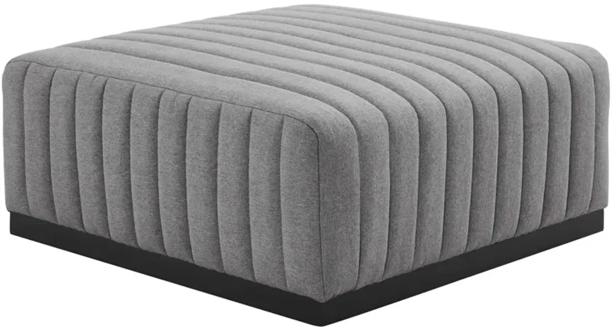 Conjure Channel Tufted Upholstered Fabric Ottoman