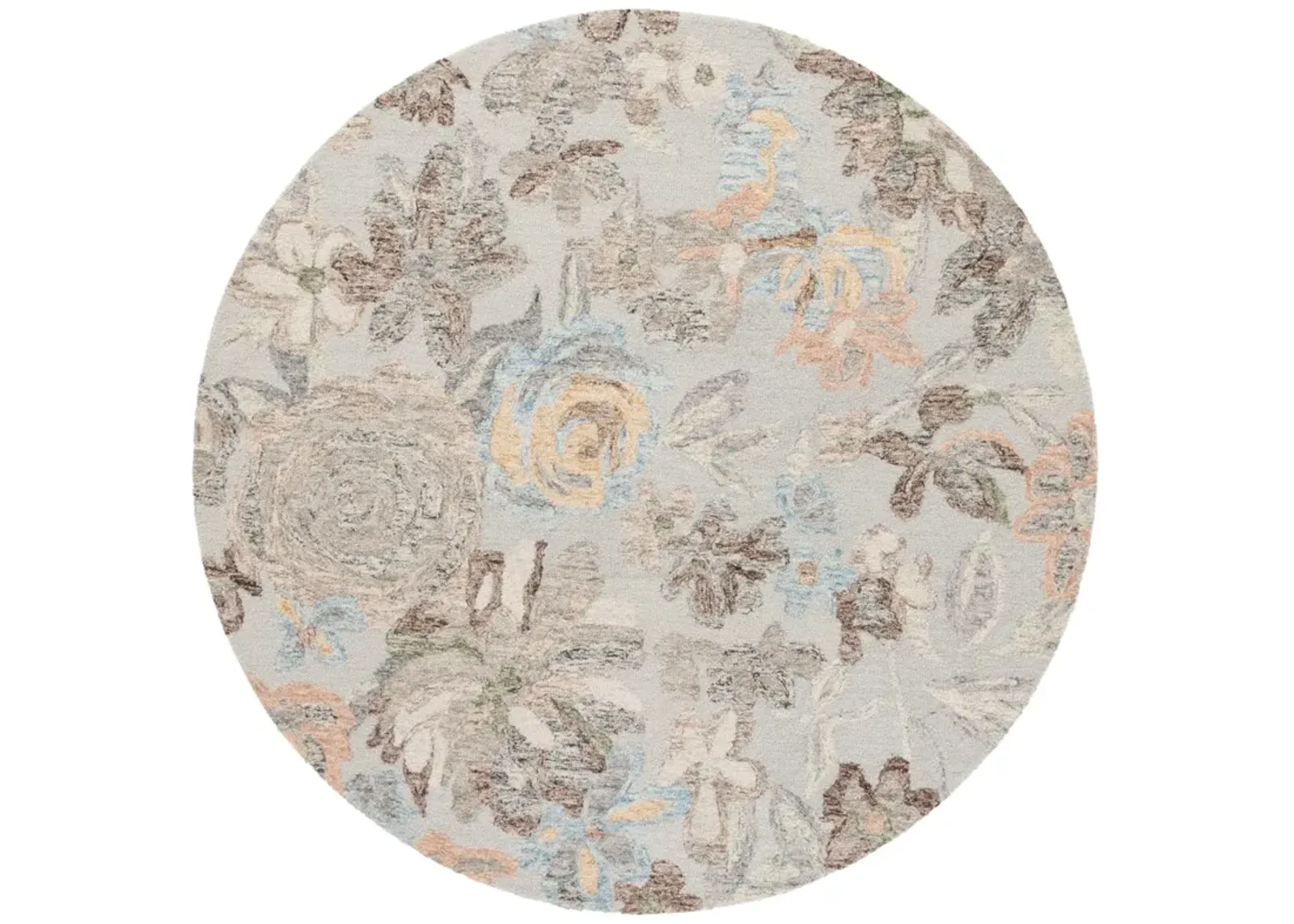 BLOSSOM 556 GREY  6' x 6' Round Round Rug