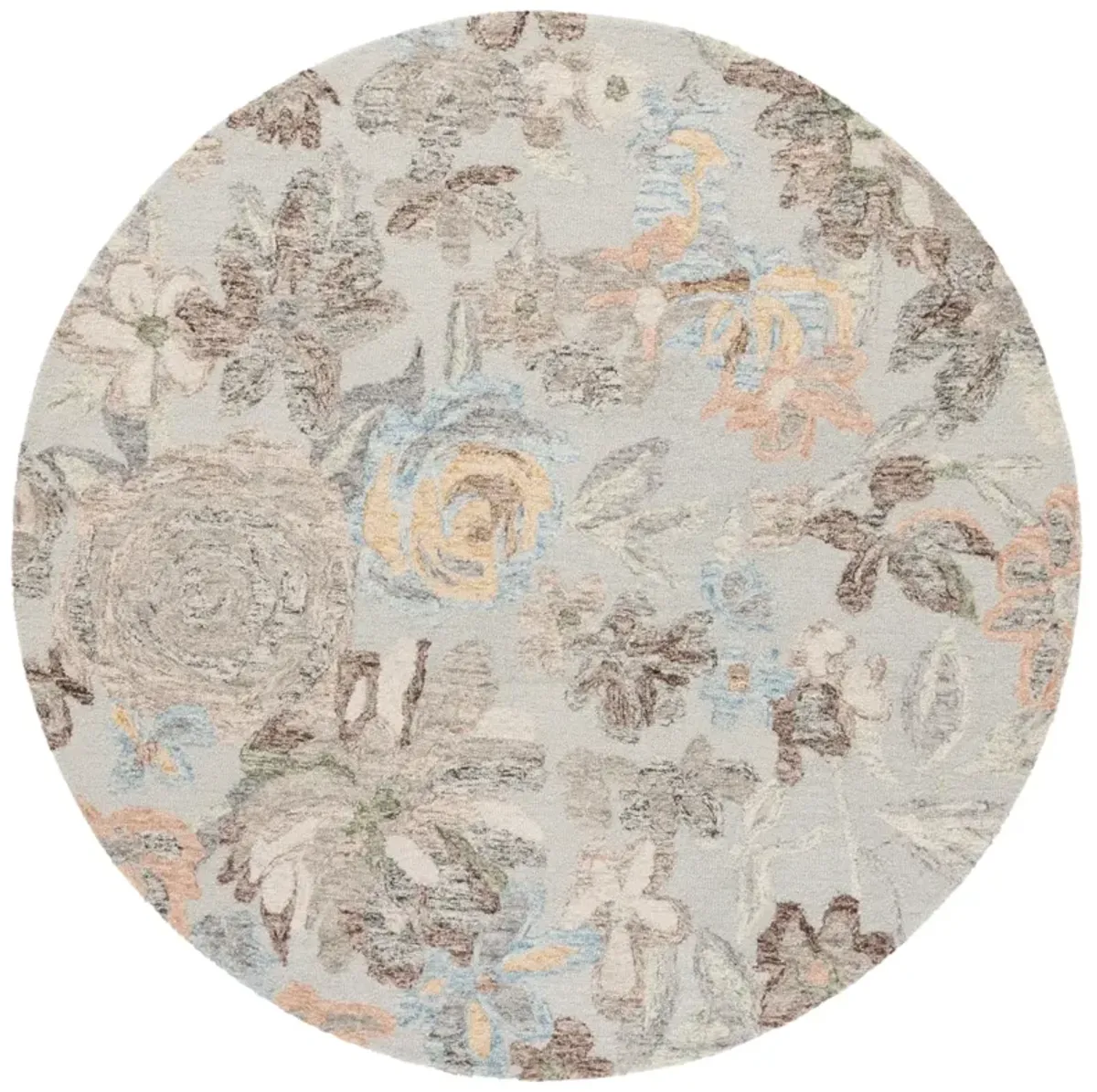 BLOSSOM 556 GREY  6' x 6' Round Round Rug