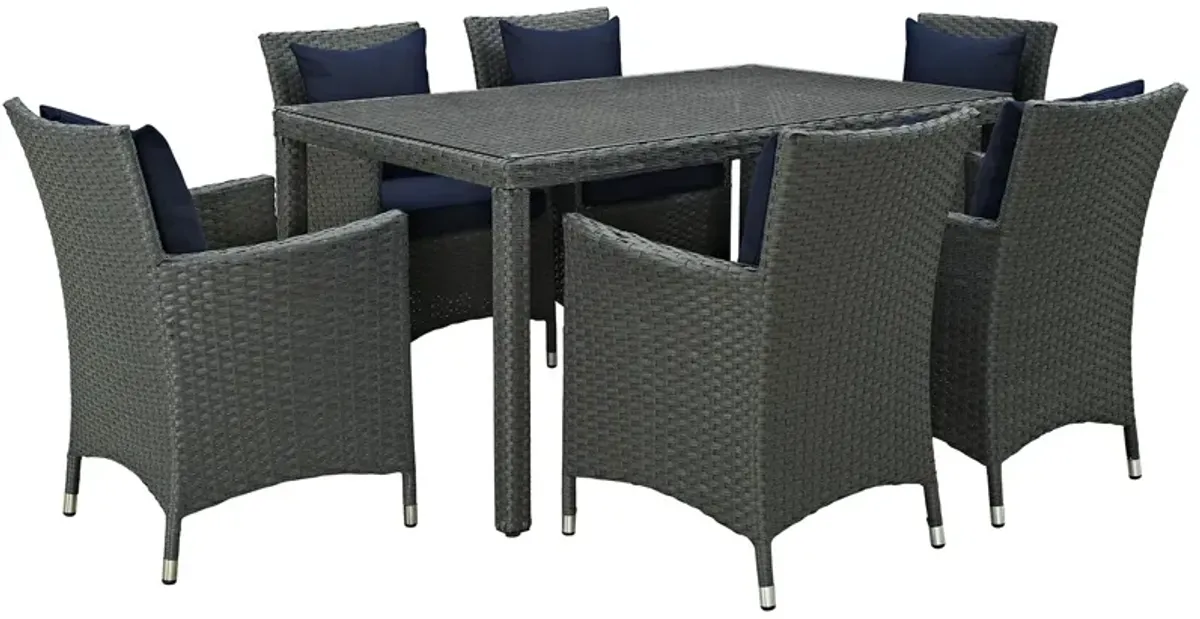 Sojourn 7 Piece Outdoor Patio Sunbrella® Dining Set