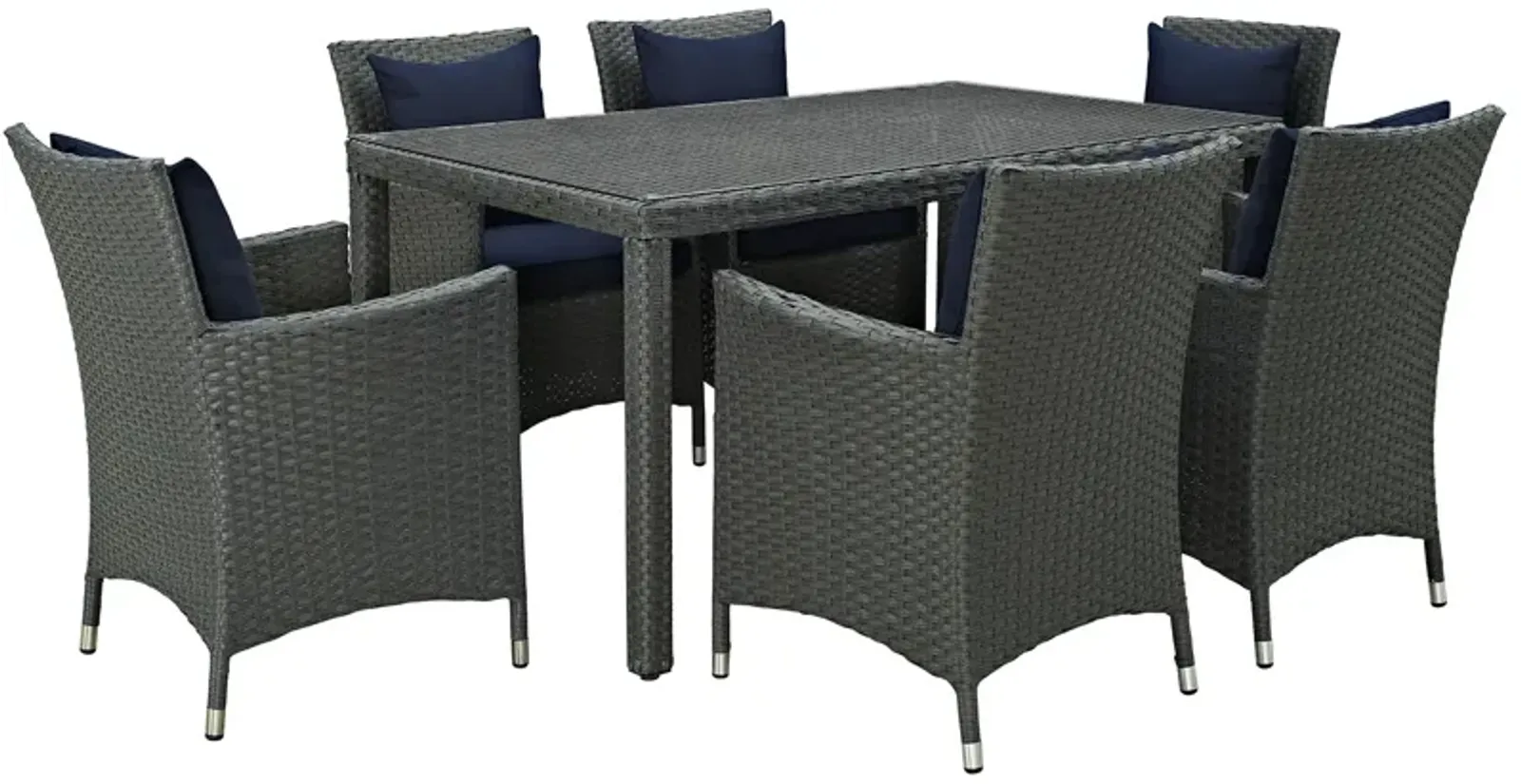 Sojourn 7 Piece Outdoor Patio Sunbrella® Dining Set