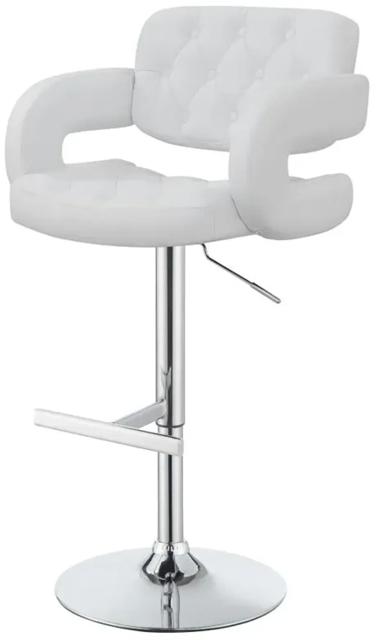 Brandi Adjustable Bar Stool Chrome and White