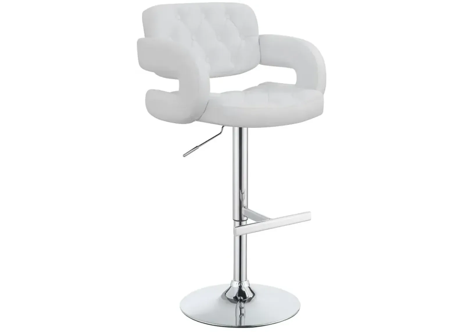 Brandi Adjustable Bar Stool Chrome and White