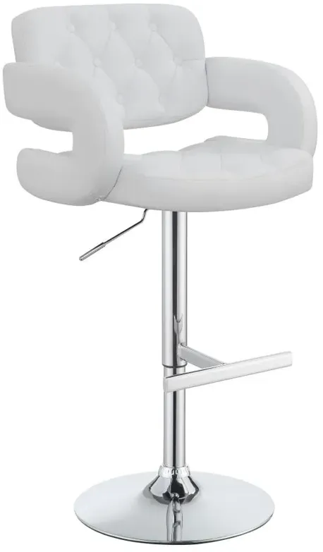 Brandi Adjustable Bar Stool Chrome and White