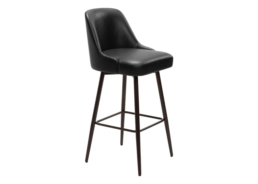 Keppel Swivel Barstool Black & Bronze