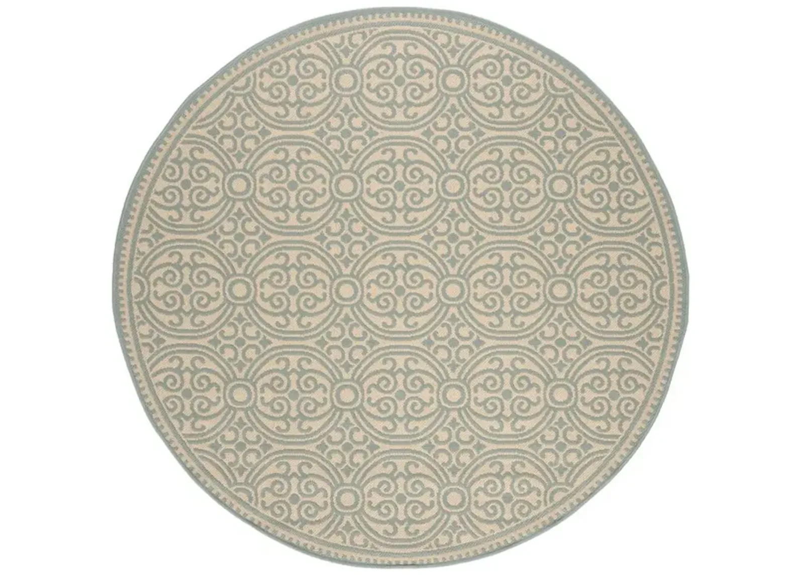 LINDEN 134 Collection LND134K-6R Aqua / Cream 6'-7" X 6'-7" Round